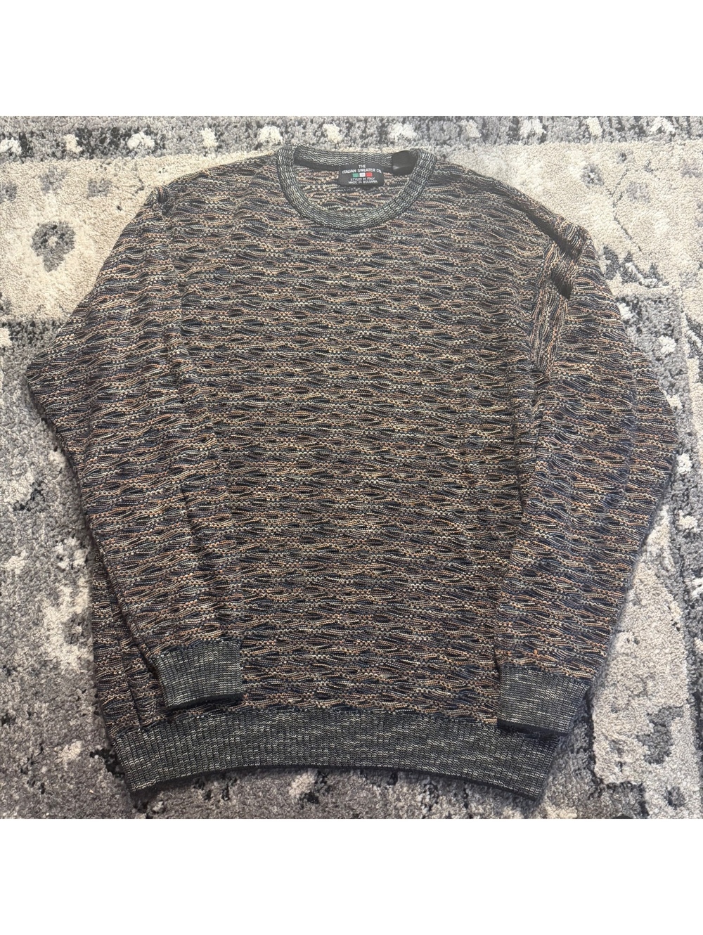 Vintage The Italian Sweater Co. Men's Multicolor Knit Crewne